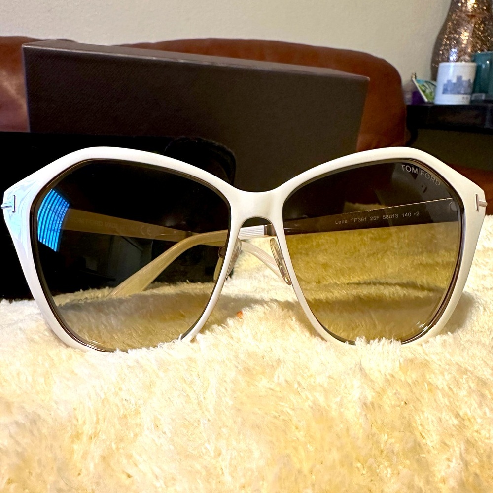 NEW TOM FORD TF 391 25F LENA WHITE GRADIENT AUTHENTIC FRAME SUNGLASSES